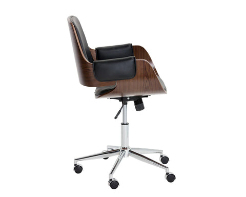 Kellan Onyx Faux Leather Swivel Office Chair-3