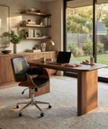 Kellan Onyx Faux Leather Swivel Office Chair