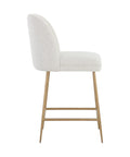 Kelty White Modern Boucle Counter Stool-2