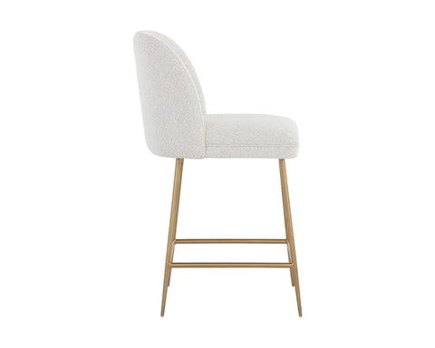 Kelty White Modern Boucle Counter Stool-2
