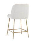 Kelty White Modern Boucle Counter Stool-3