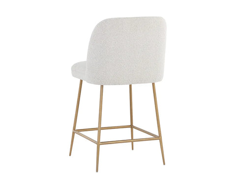 Kelty White Modern Boucle Counter Stool-3