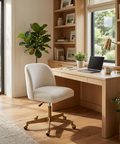 Kenna Belfast Oatmeal Fabric Swivel Office Chair 