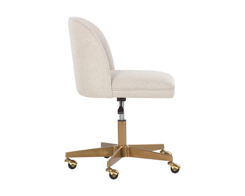 Kenna Belfast Oatmeal Fabric Swivel Office Chair -3