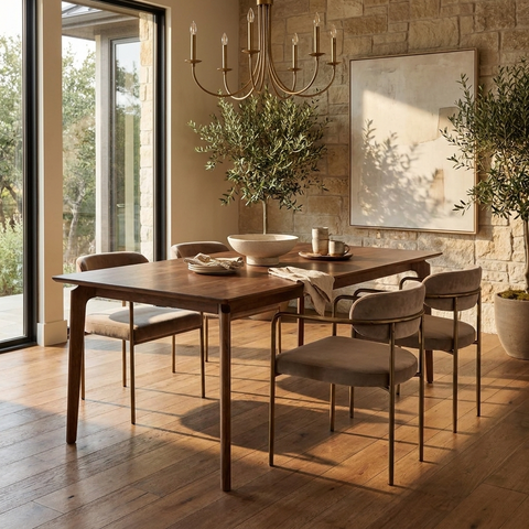 Kenzo Solid Acacia Wood 60" Dining Table