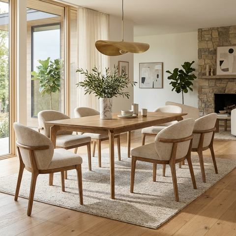Kenzo Solid Mango Wood 60" Dining Table