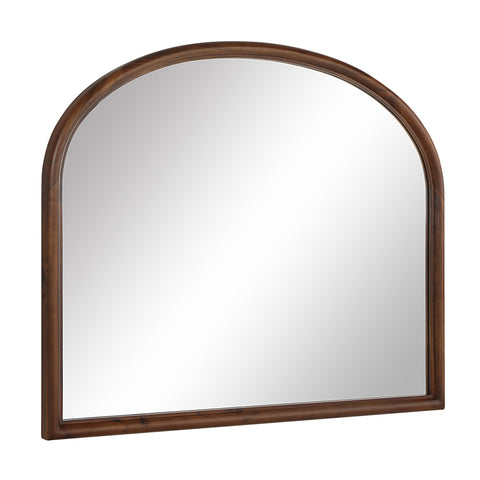 Kindra Walnut Wood Modern Wall Mirror -2