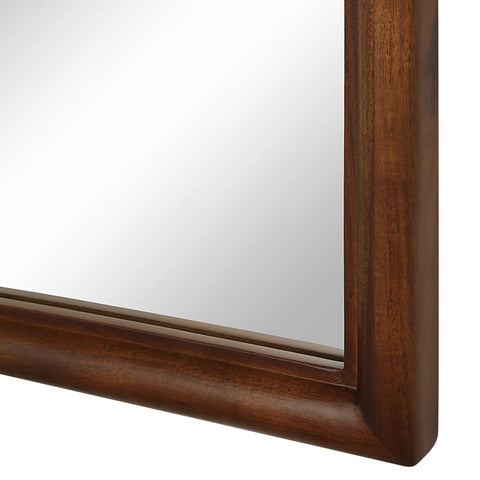 Kindra Walnut Wood Modern Wall Mirror -3