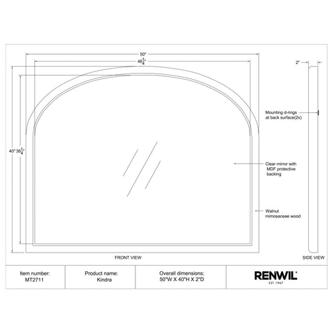 Kindra Walnut Wood Modern Wall Mirror -5