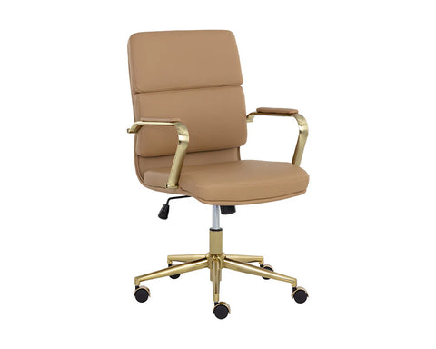 Kleo Tan Faux Leather Office Chair-1