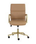 Kleo Tan Faux Leather Office Chair-2