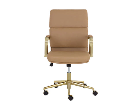 Kleo Tan Faux Leather Office Chair-2