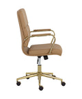 Kleo Tan Faux Leather Office Chair-23