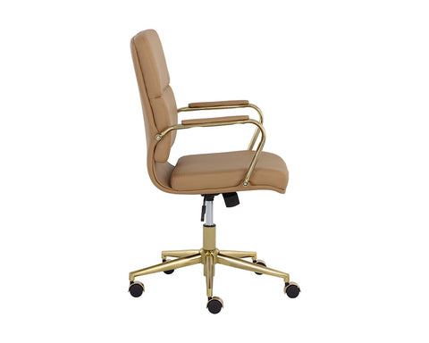 Kleo Tan Faux Leather Office Chair-23