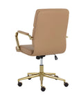 Kleo Tan Faux Leather Office Chair-4