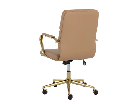 Kleo Tan Faux Leather Office Chair-4