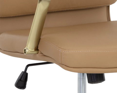 Kleo Tan Faux Leather Office Chair-5