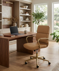 Kleo Tan Faux Leather Office Chair