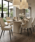 Koda Beige Faux Leather Dining Chairs - Set of 2