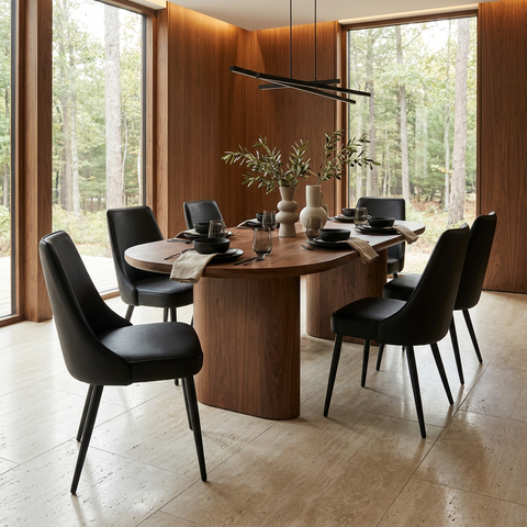 Koda Black Faux Leather Dining Chairs - Set of 2
