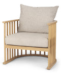 Kopari Beige Tweed Fabric & Light Brown Wood Accent Chair-1