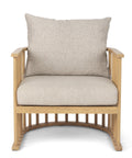 Kopari Beige Tweed Fabric & Light Brown Wood Accent Chair-2
