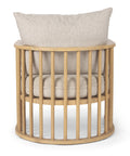 Kopari Beige Tweed Fabric & Light Brown Wood Accent Chair-4