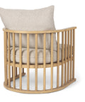 Kopari Beige Tweed Fabric & Light Brown Wood Accent Chair-5