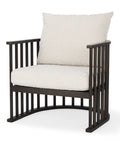 Kopari White Boucle & Dark Brown Wood Accent Chair-1