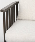 Kopari White Boucle & Dark Brown Wood Accent Chair-2