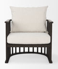 Kopari White Boucle & Dark Brown Wood Accent Chair-3