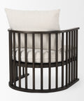 Kopari White Boucle & Dark Brown Wood Accent Chair-6