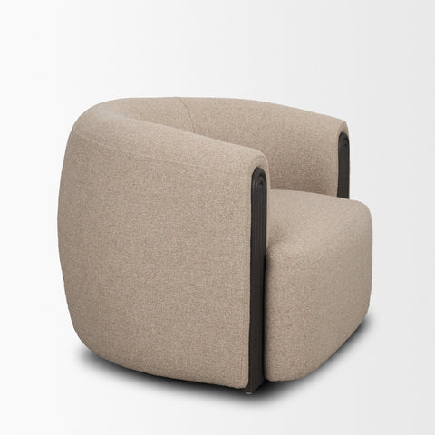 Kornelia Mushroom Fabric Barrel Accent Chair -5