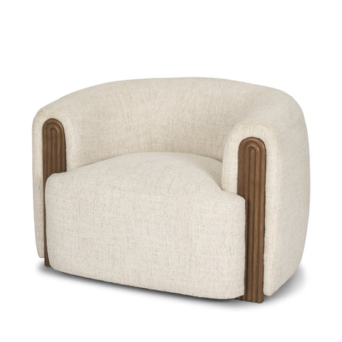 Kornelia Oatmeal Fabric Barrel Accent Chair-1