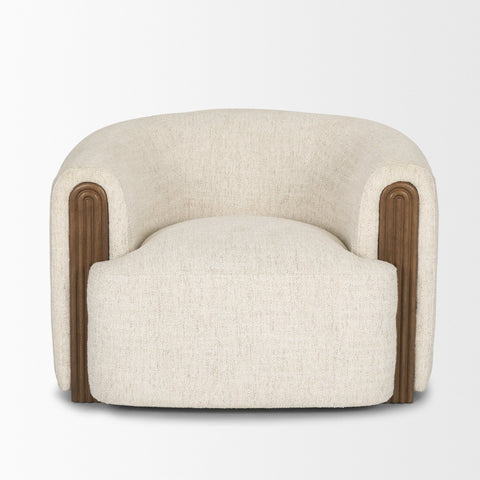 Kornelia Oatmeal Fabric Barrel Accent Chair-2