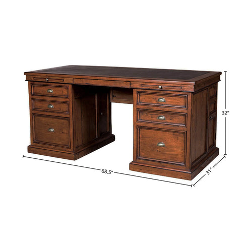 Lifestyle Reclaimed Wood African Dusk Executive Double Desk-6