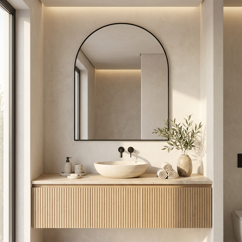 Lamia Black Modern Wall Mirror 