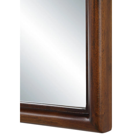Lanai Walnut Wood Modern Wall Mirror-3