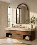 Lanai Walnut Wood Modern Wall Mirror