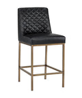 Leighland Coal Modern Faux Leather Counter Stool-1