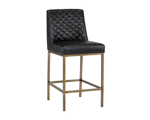 Leighland Coal Modern Faux Leather Counter Stool-1
