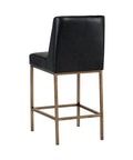 Leighland Coal Modern Faux Leather Counter Stool-2