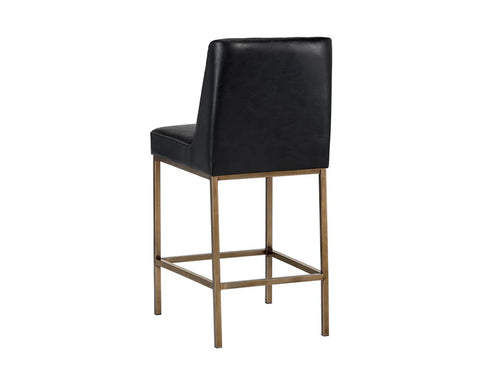 Leighland Coal Modern Faux Leather Counter Stool-2
