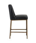 Leighland Coal Modern Faux Leather Counter Stool-3