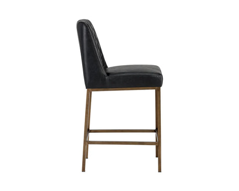 Leighland Coal Modern Faux Leather Counter Stool-3