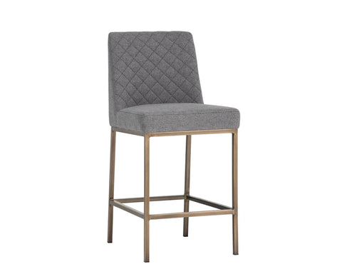 Leighland Grey Modern Upholstered Counter Stool -1