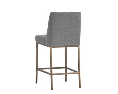 Leighland Grey Modern Upholstered Counter Stool -2