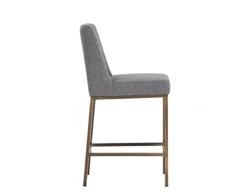 Leighland Grey Modern Upholstered Counter Stool -3