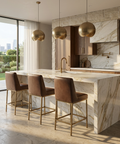 Leighland Havana Modern Faux Leather Counter Stool
