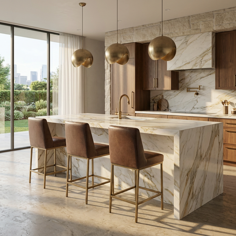 Leighland Havana Modern Faux Leather Counter Stool